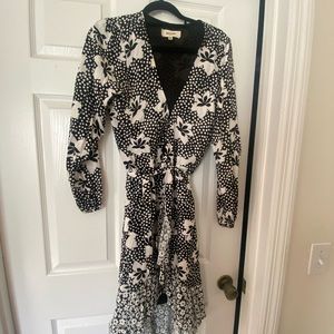 Black and white wrap dress from Anthropologie